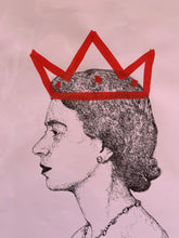Load image into Gallery viewer, Niki Crafford - One Line Drawing - Her Majesty - Red Crown