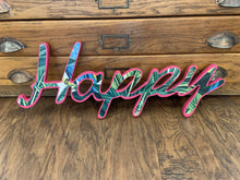 Load image into Gallery viewer, Cat James - &#39;Happy&#39; Wood Cut
