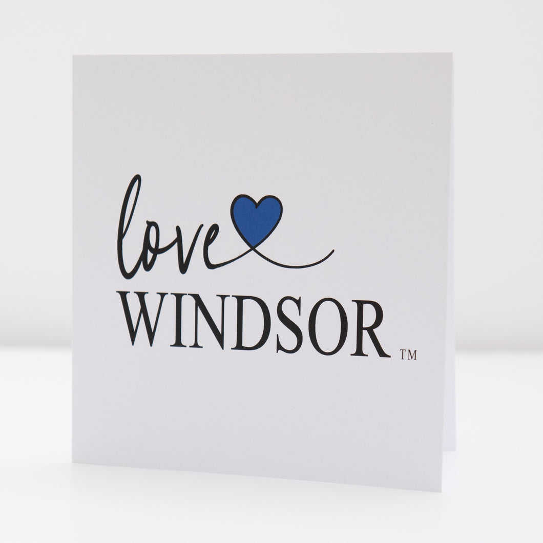 Love Windsor Card - Blue Heart by Gill Heppell
