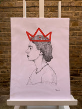 Load image into Gallery viewer, Niki Crafford - One Line Drawing - Her Majesty - Red Crown

