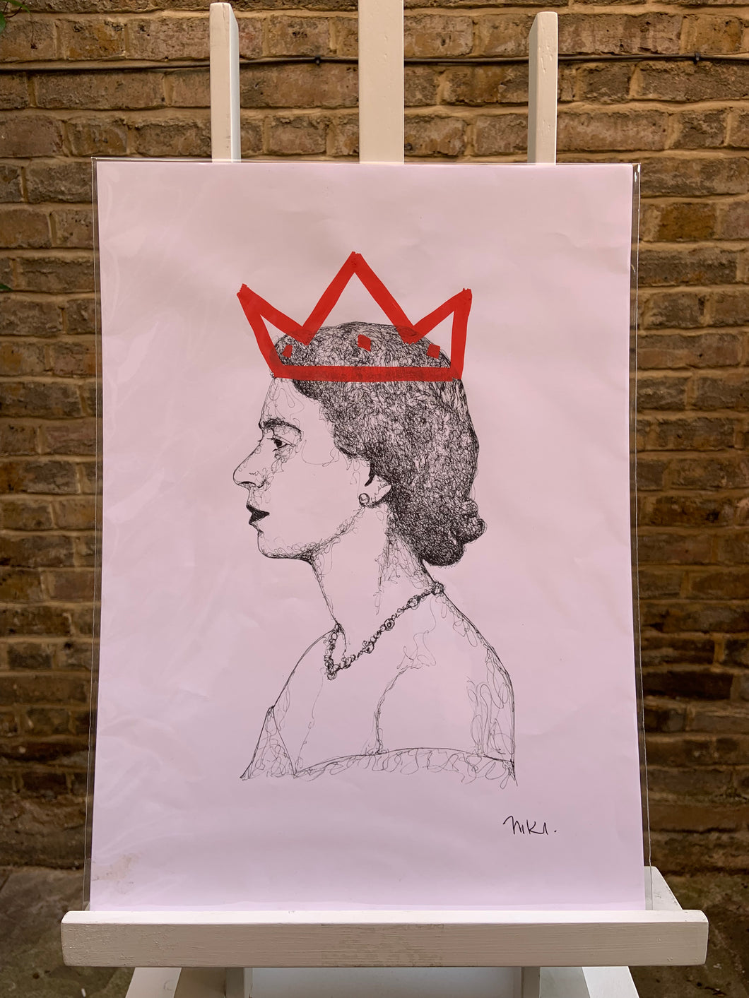 Niki Crafford - One Line Drawing - Her Majesty - Red Crown