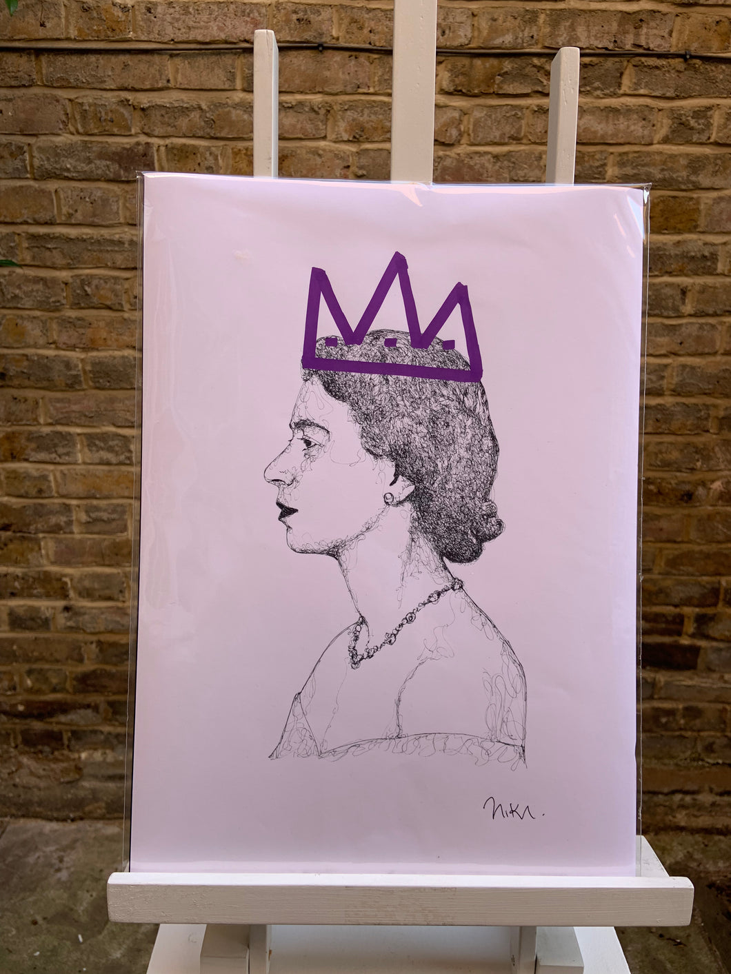 Niki Crafford - One Line Drawing - Her Majesty - Purple Crown