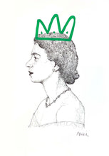 Load image into Gallery viewer, Niki Crafford - One Line Drawing - Her Majesty - Green Crown
