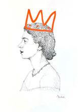 Load image into Gallery viewer, Niki Crafford - One Line Drawing - Her Majesty - Orange Crown
